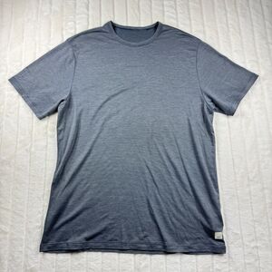 Vuori Marina Stripe Short Sleeve Shirt Men's Large Blue Performance Active Gym